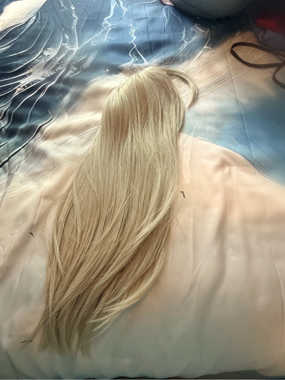 Blonde Clip-In Hair Extension - Natural Light Blonde grey